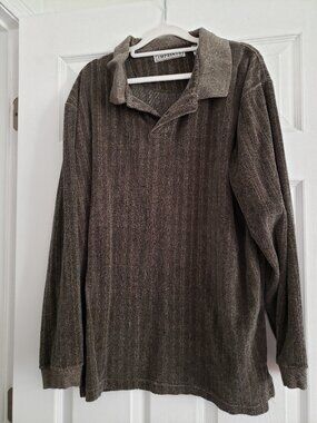 imprints long sleeves velour polo shirt size XL